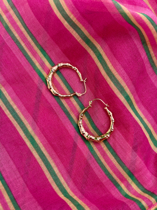 XL Bamboo Hoop Earrings