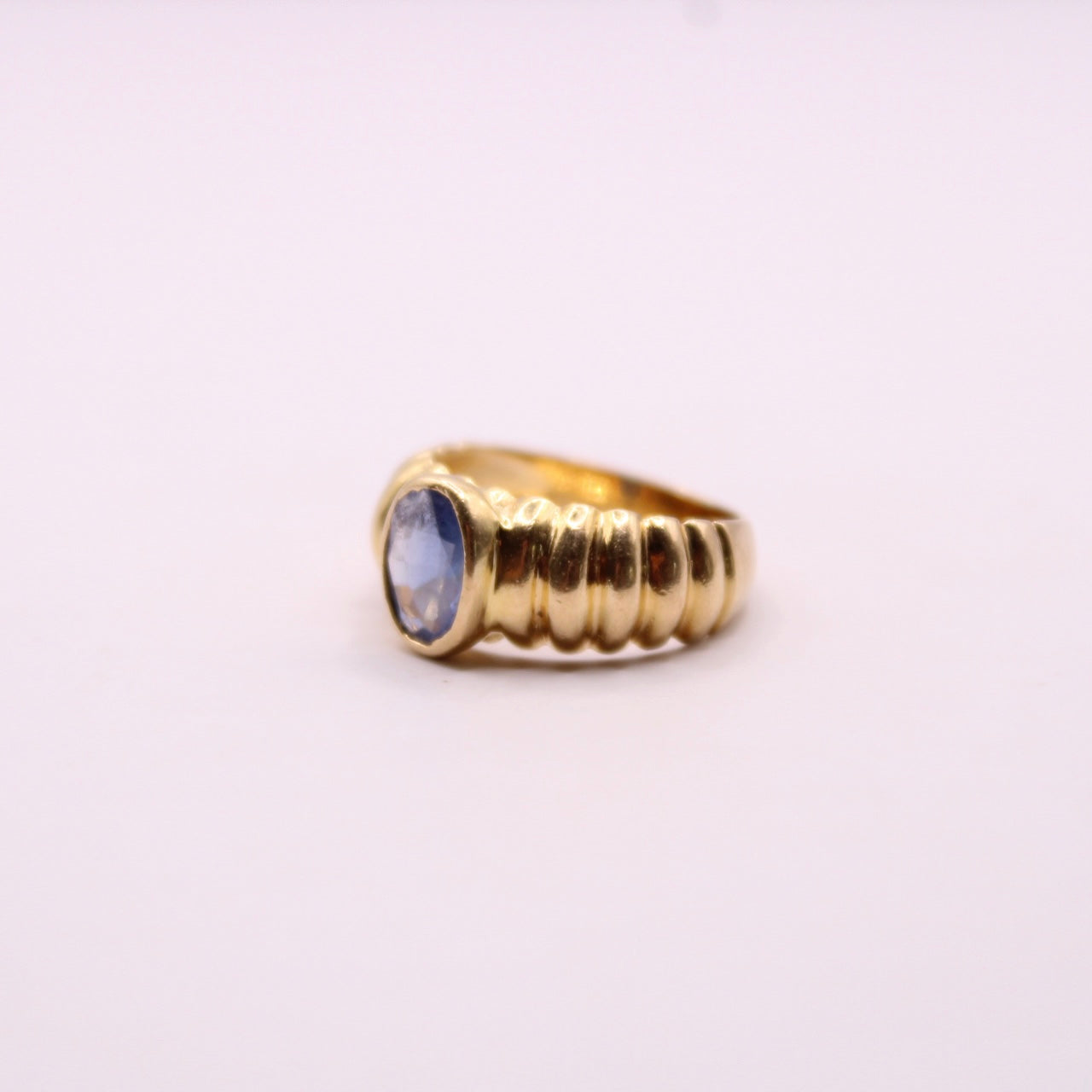 Heavy Sapphire Band Ring