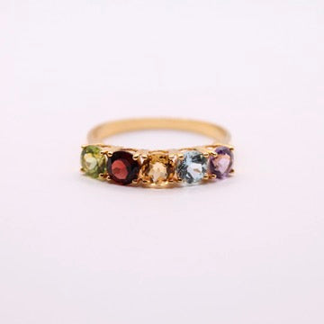 Multi Gem Row Ring