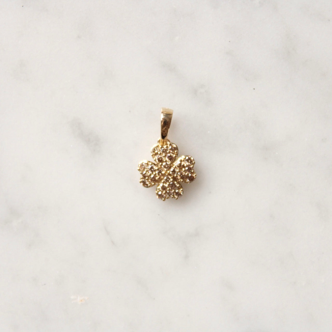 Champagne Diamond Lucky Clover Pendant