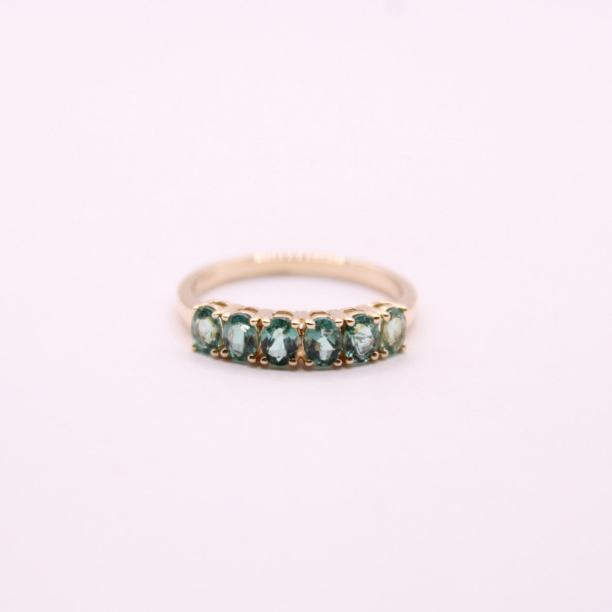 Green Tourmaline Row Ring