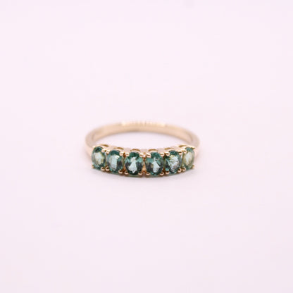 Green Tourmaline Row Ring