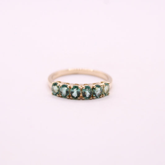 Green Tourmaline Row Ring