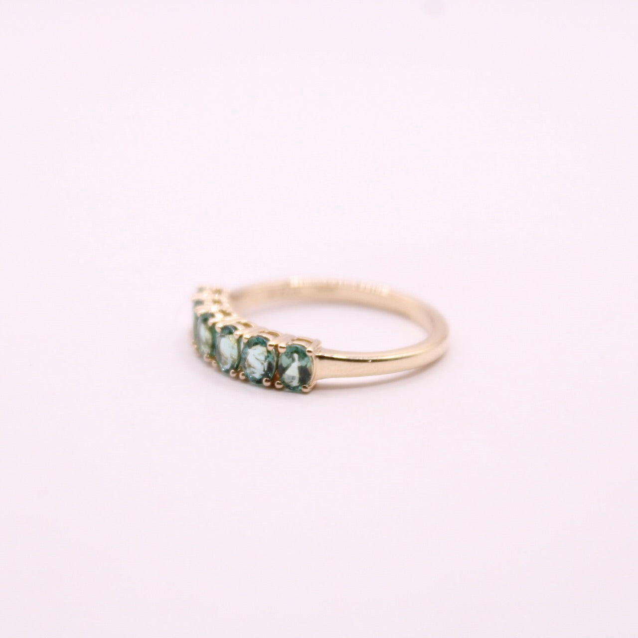Green Tourmaline Row Ring