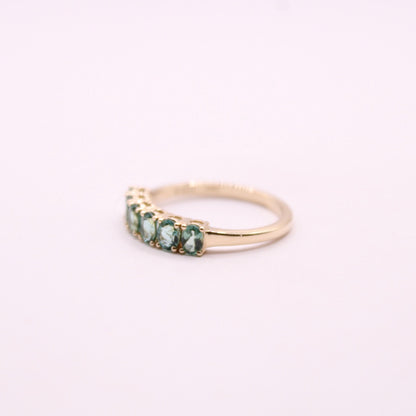 Green Tourmaline Row Ring