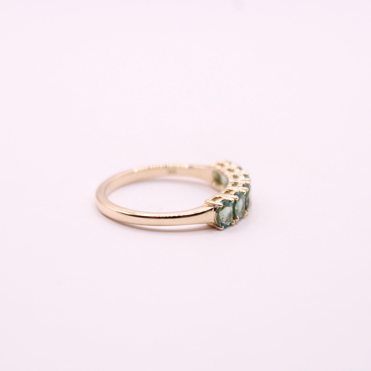 Green Tourmaline Row Ring