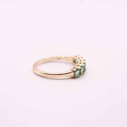 Green Tourmaline Row Ring