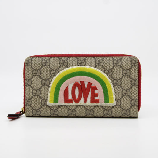 Gucci GG Supreme LOVE Zippy Wallet