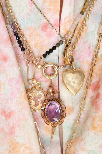 Antique Amethyst & Pearl Pendant