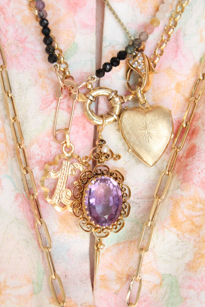 Antique Amethyst & Pearl Pendant