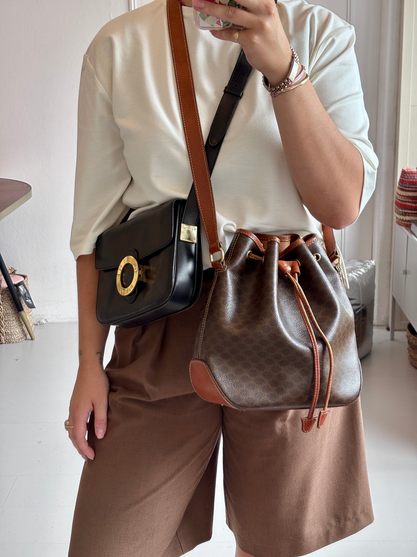 Celine Macadam Bucket Shoulder Bag