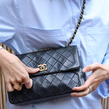 Chanel Single Flap Turn Lock Bag