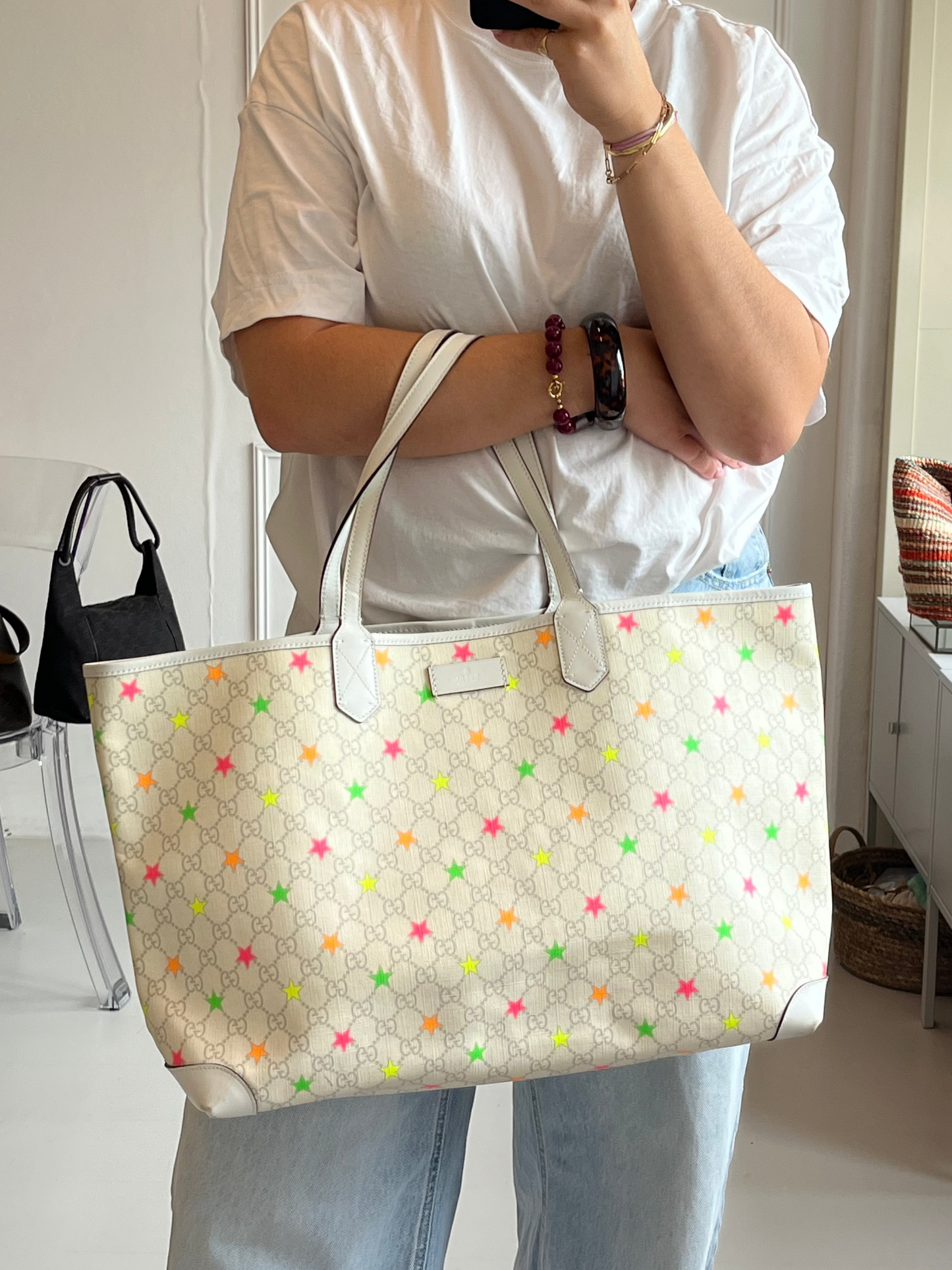 Gucci GG Supreme Star Tote Bag