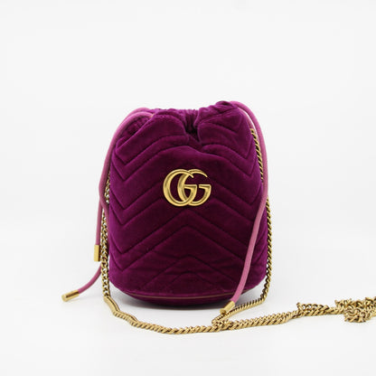 Gucci GG Marmont Velvet Bucket Bag