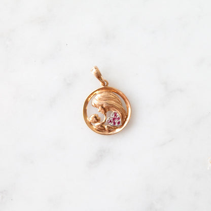 Ruby Heart Mother Love Charm