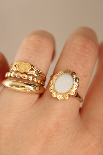 Opal Flower Ring