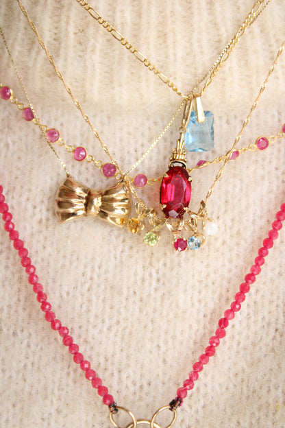 Multi Gem Twist Necklace