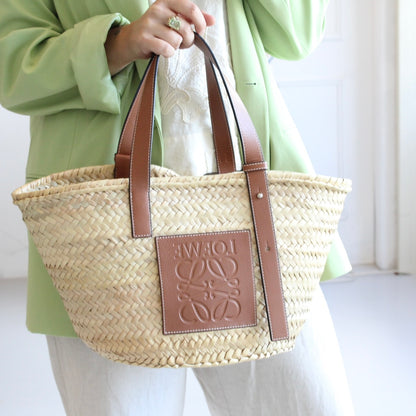 Loewe Medium Anagram Raffia Tote Bag