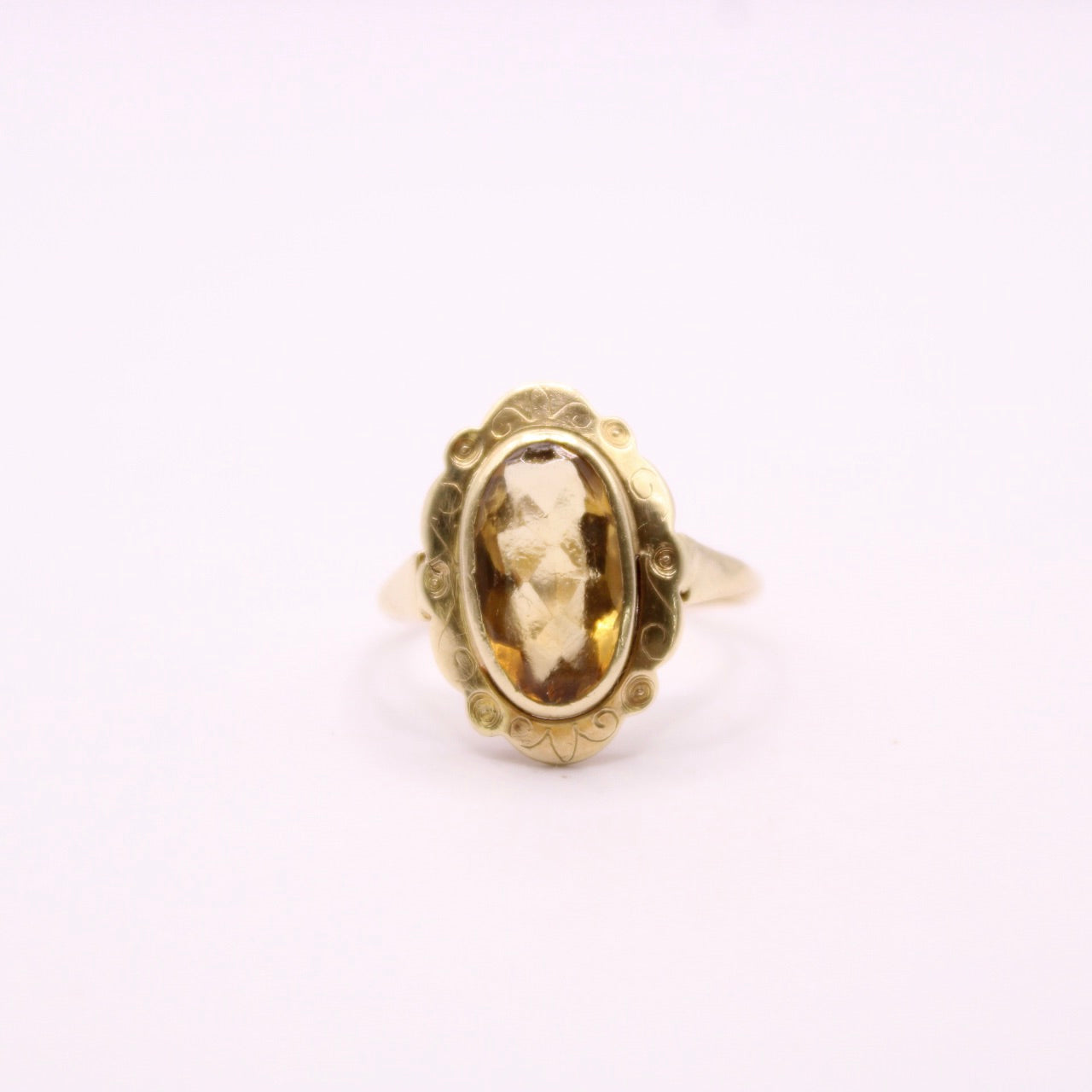 Citrine Flower Ring