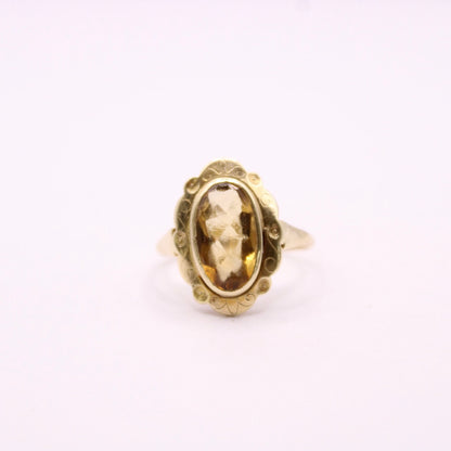 Citrine Flower Ring