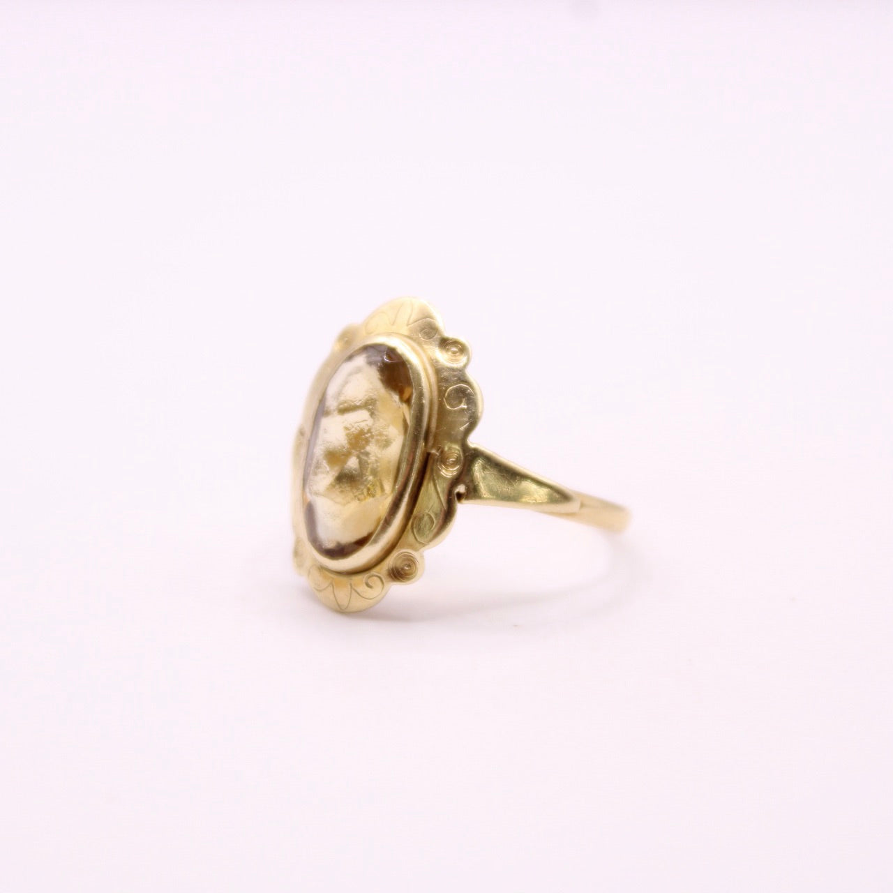 Citrine Flower Ring