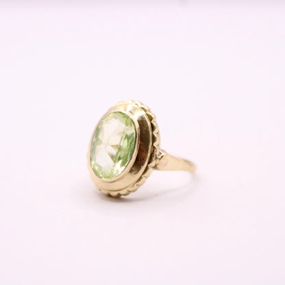 Lime Spinel Statement Ring