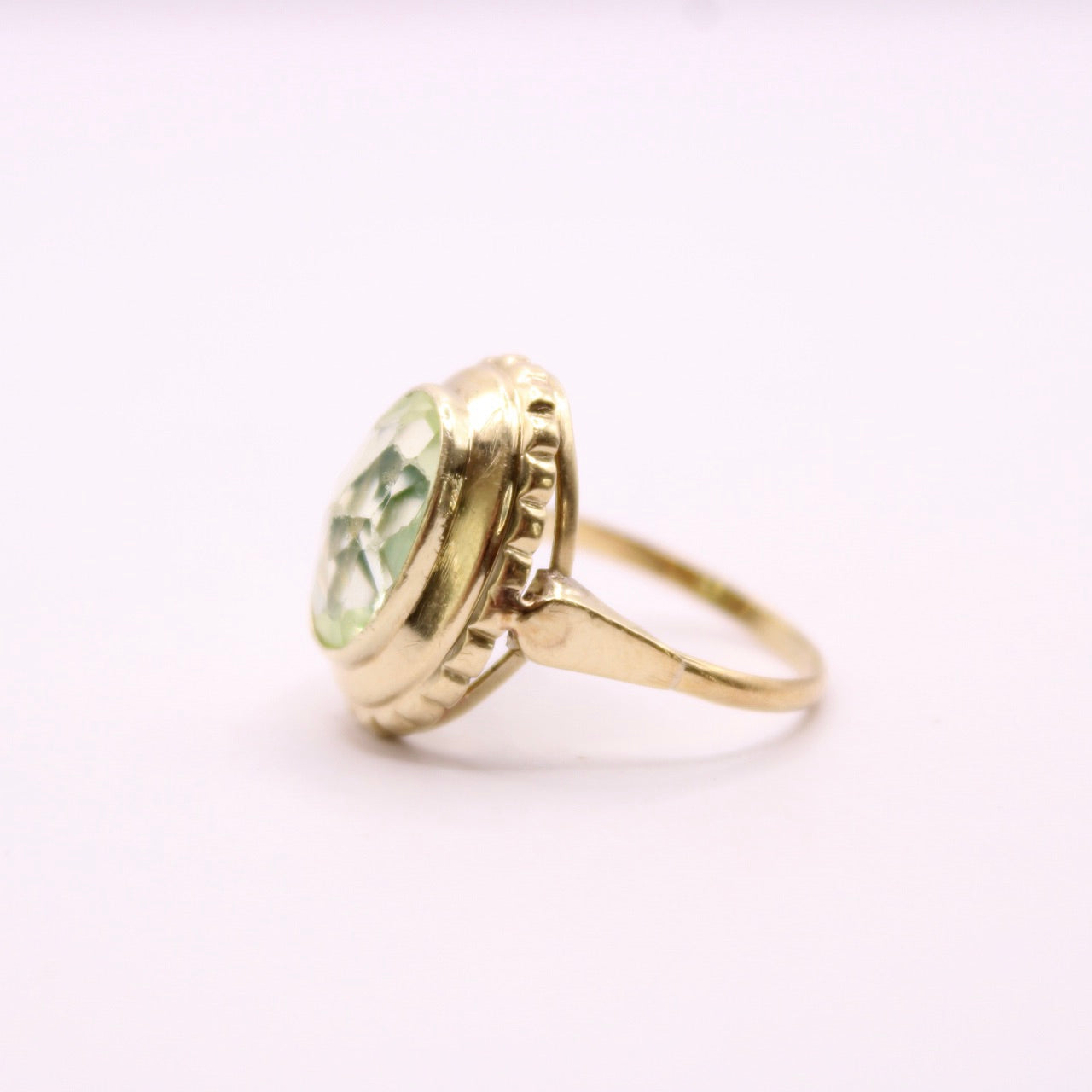 Lime Spinel Statement Ring