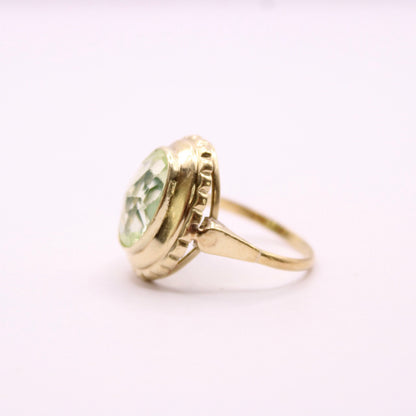 Lime Spinel Statement Ring