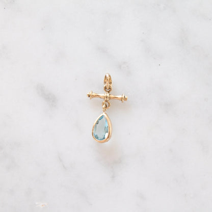 Topaz Teardrop & T-Bar Pendant
