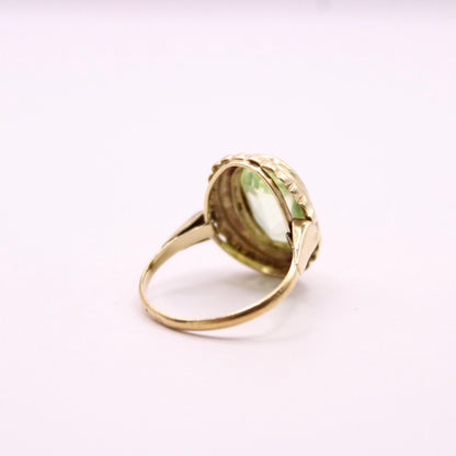 Lime Spinel Statement Ring