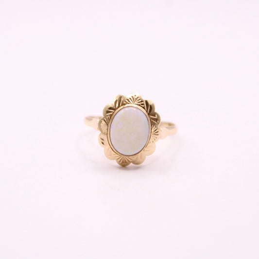Opal Flower Ring