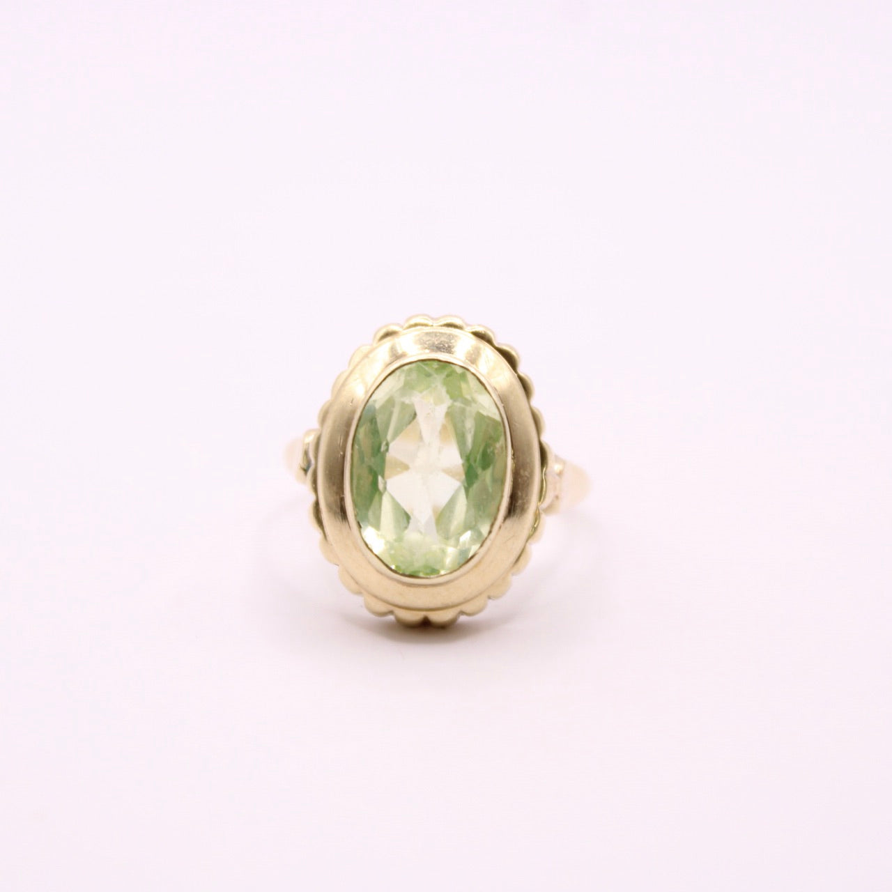 Lime Spinel Statement Ring