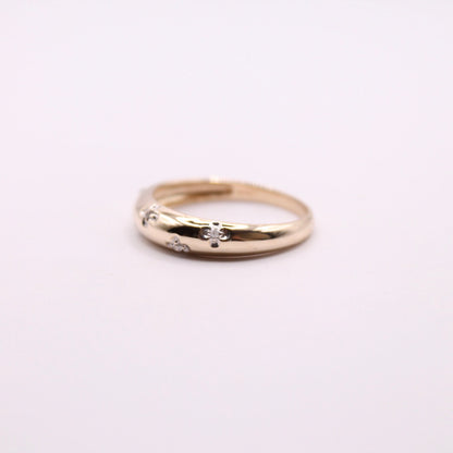 Diamond Flower Band Ring