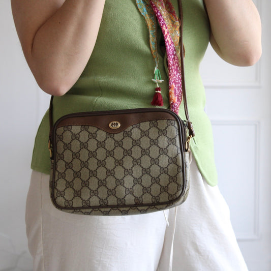 Gucci PVC GG Supreme Crossbody Bag