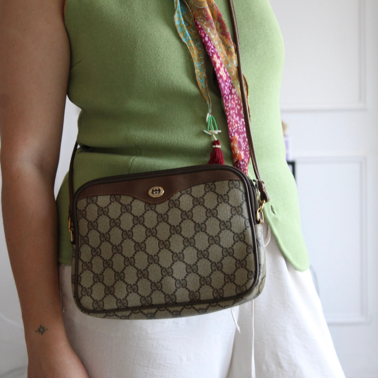 Gucci PVC GG Supreme Crossbody Bag