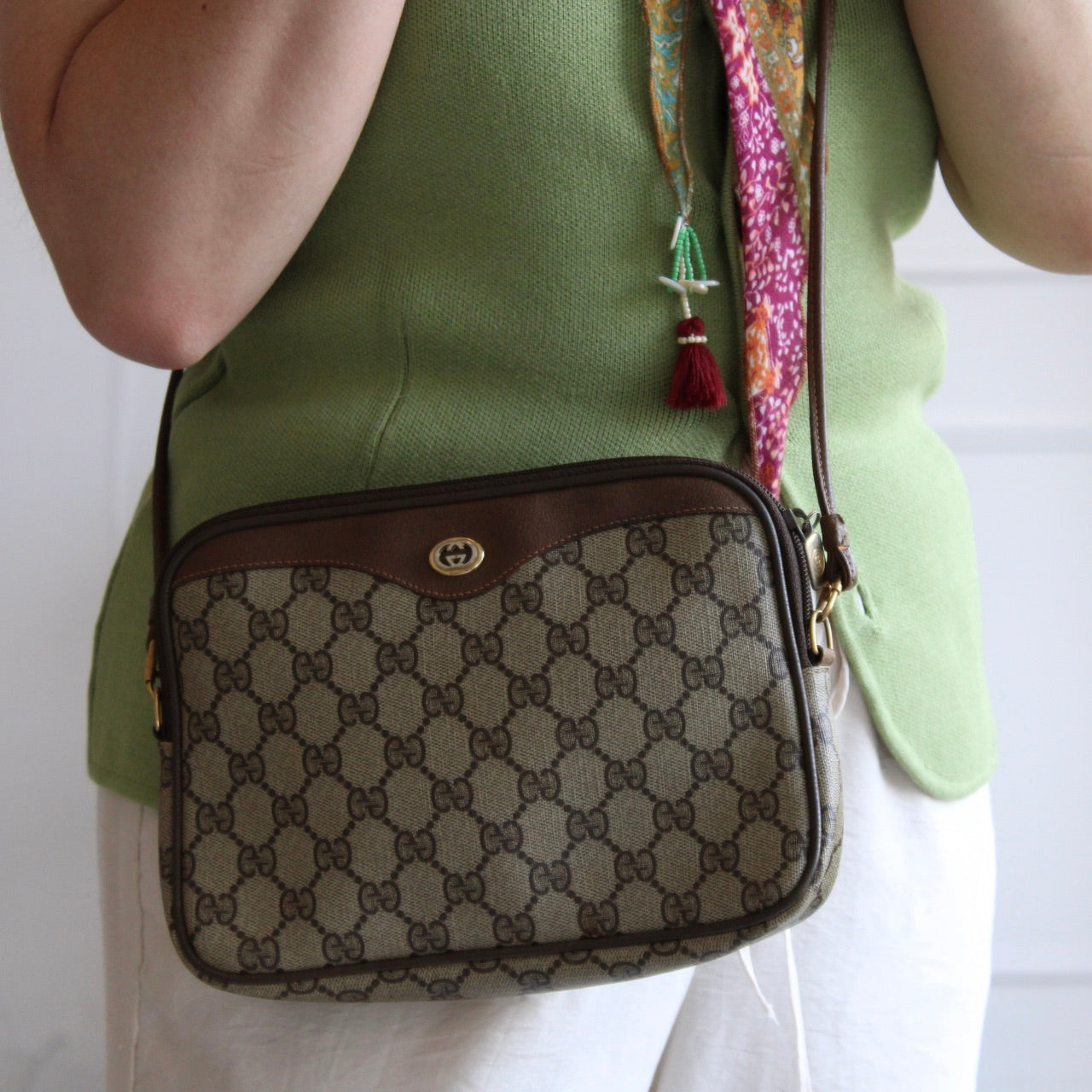 Gucci PVC GG Supreme Crossbody Bag