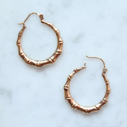 XL Bamboo Hoop Earrings