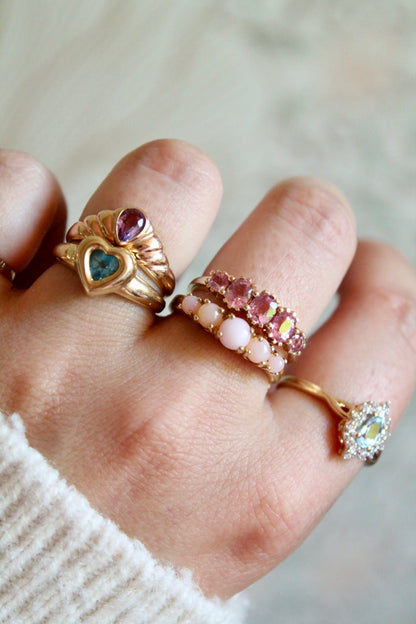 Pink Opal Row Ring