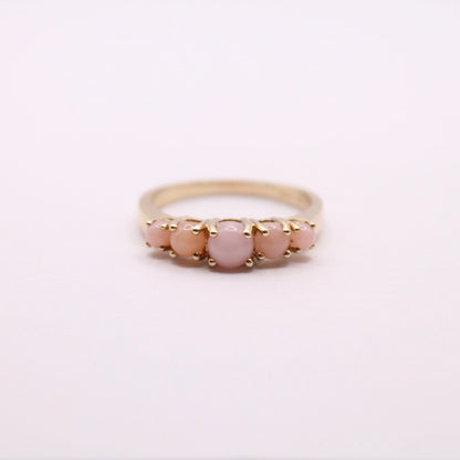Pink Opal Row Ring