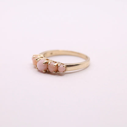 Pink Opal Row Ring