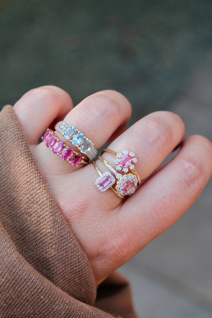 Rubellite Row Ring