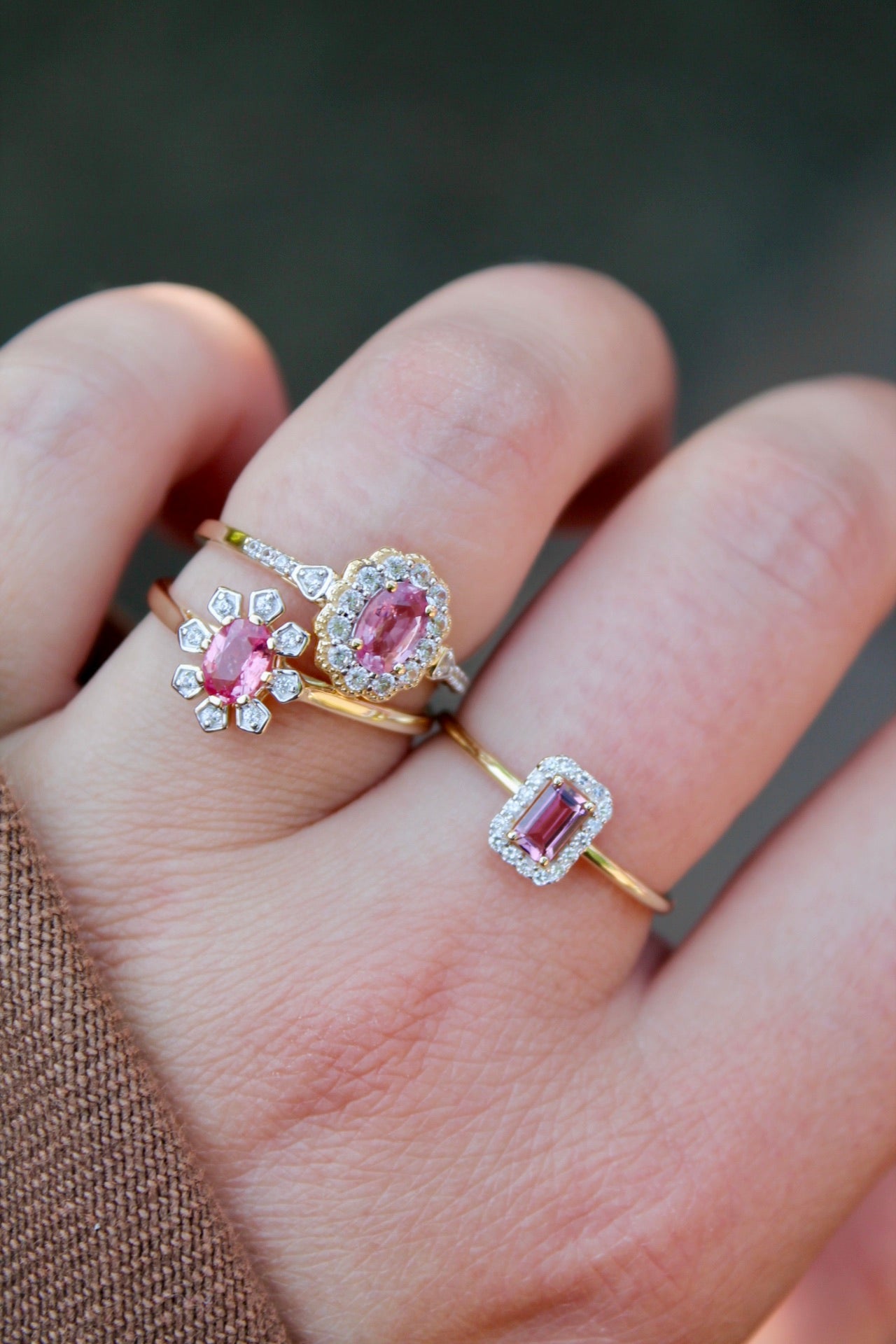 Padparadscha Sapphire Flower Ring