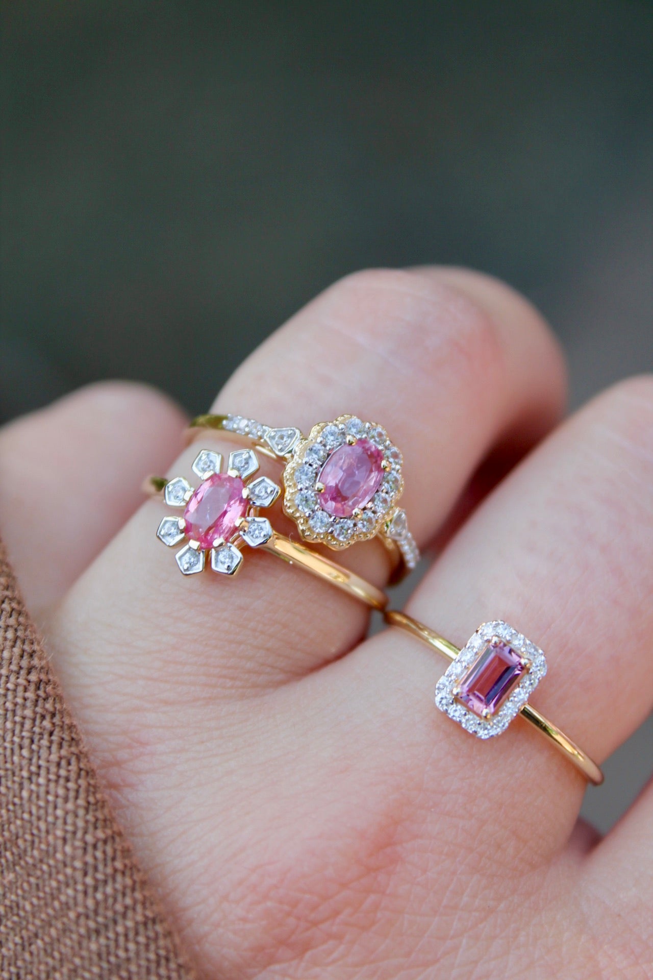 Padparadscha Sapphire Flower Ring
