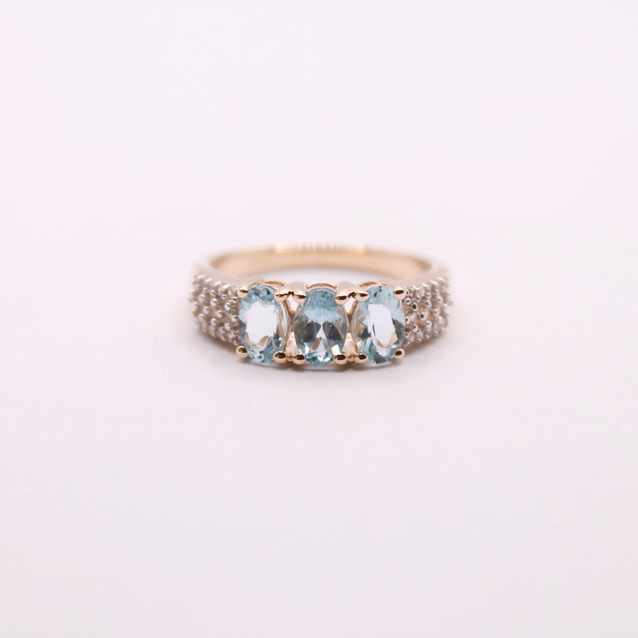 Bold Aquamarine Trilogy Ring