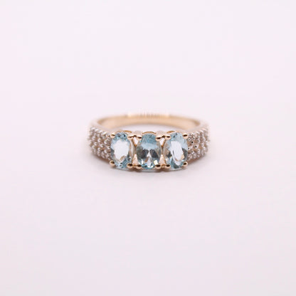 Bold Aquamarine Trilogy Ring