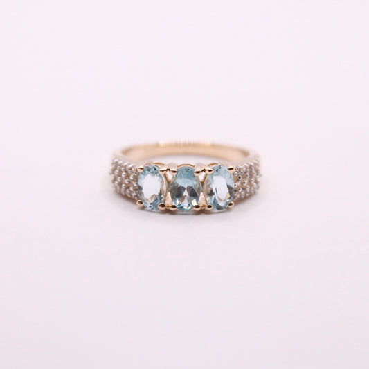 Bold Aquamarine Trilogy Ring