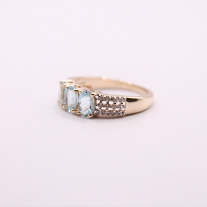 Bold Aquamarine Trilogy Ring