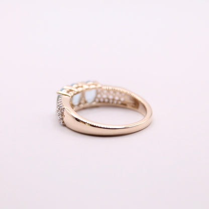Bold Aquamarine Trilogy Ring