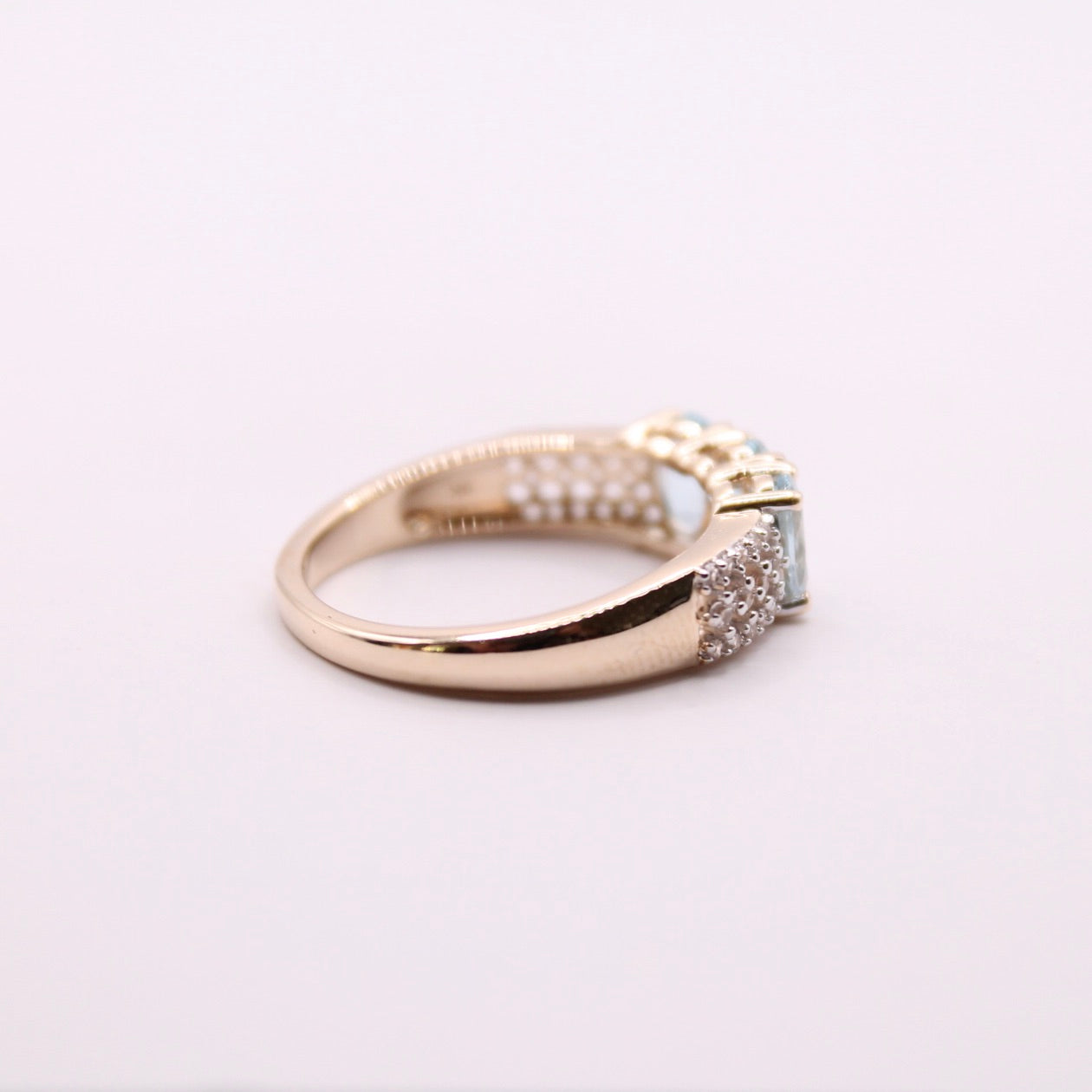 Bold Aquamarine Trilogy Ring