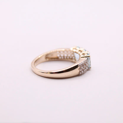 Bold Aquamarine Trilogy Ring